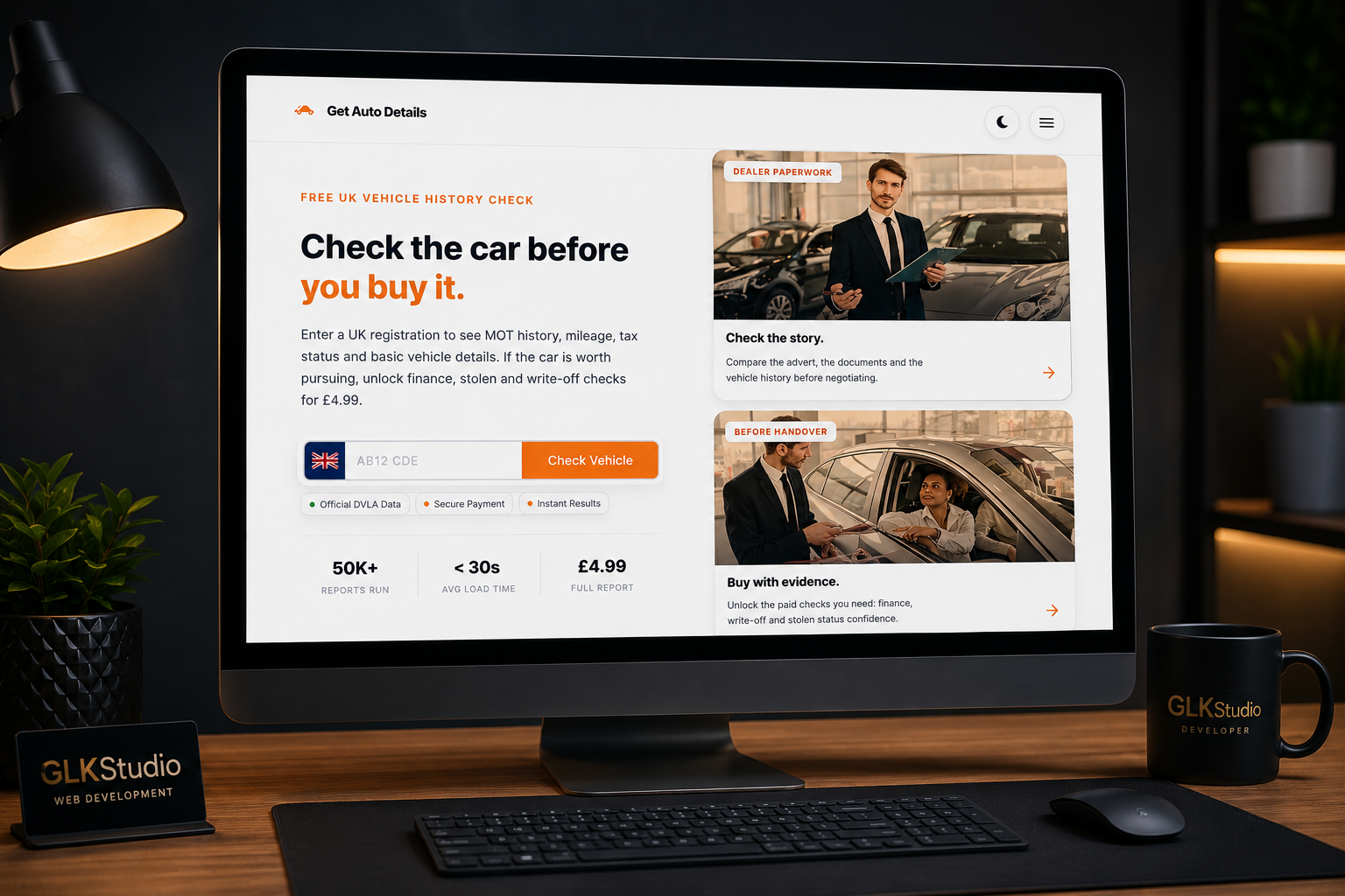Http://getautodetails.com website preview